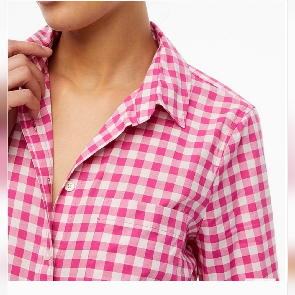 NWOT! J Crew Gingham Lightweight Cotton Shirt